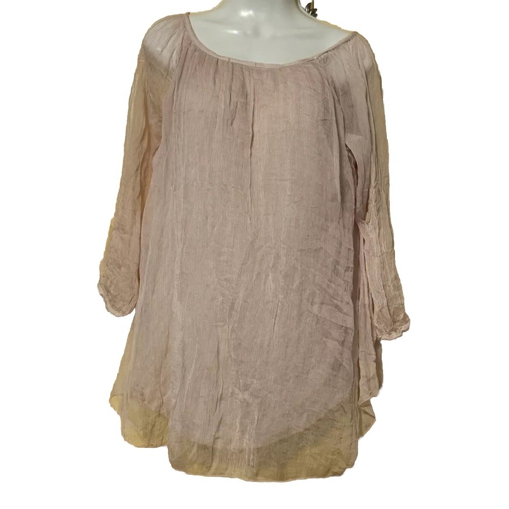 Bellambra Fine Silk Blouse SZ Medium Romantic Whimsy Italy Quiet‎ Chic Luxury